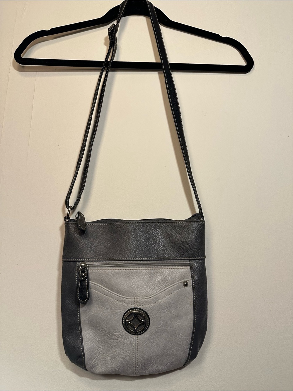Gray and Black Crossbody Purse